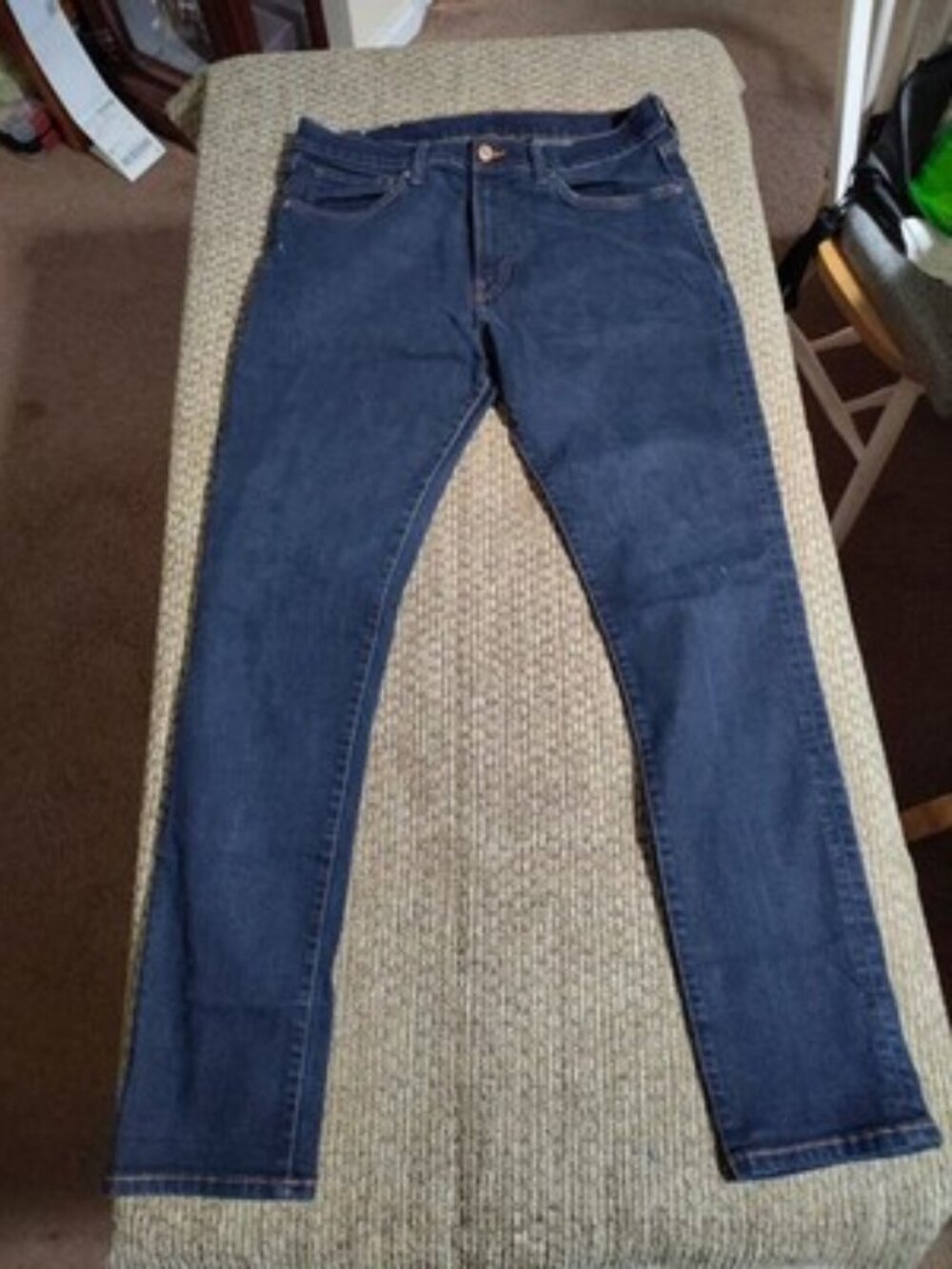 H&M &Denim Mens Jeans Size 29x32 Straight Leg Button Fly Medium Wash 100% Cotton